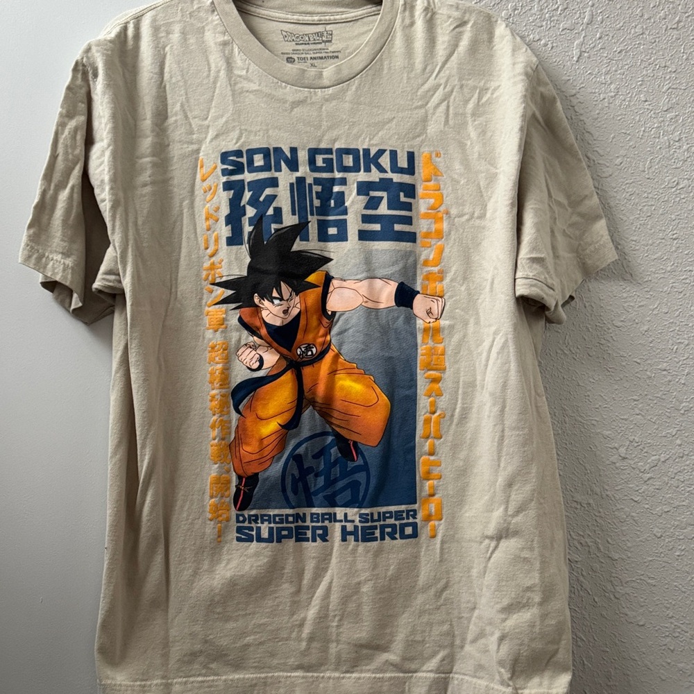 Son Goku Beige Graphic T-Shirt